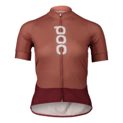 POC W's Essential Road Logo Jersey Himalayan Salt/Garnet Red Femme
